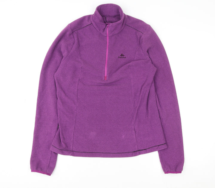 Quechua Women's Purple 1/2 Zip Fleece Pullover Hiking Sweatshirt Size M