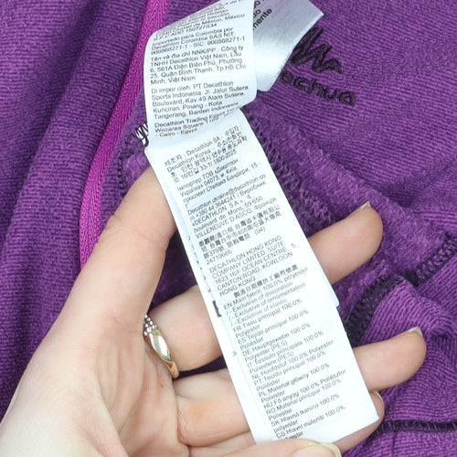 Quechua Women's Purple 1/2 Zip Fleece Pullover Hiking Sweatshirt Size M
