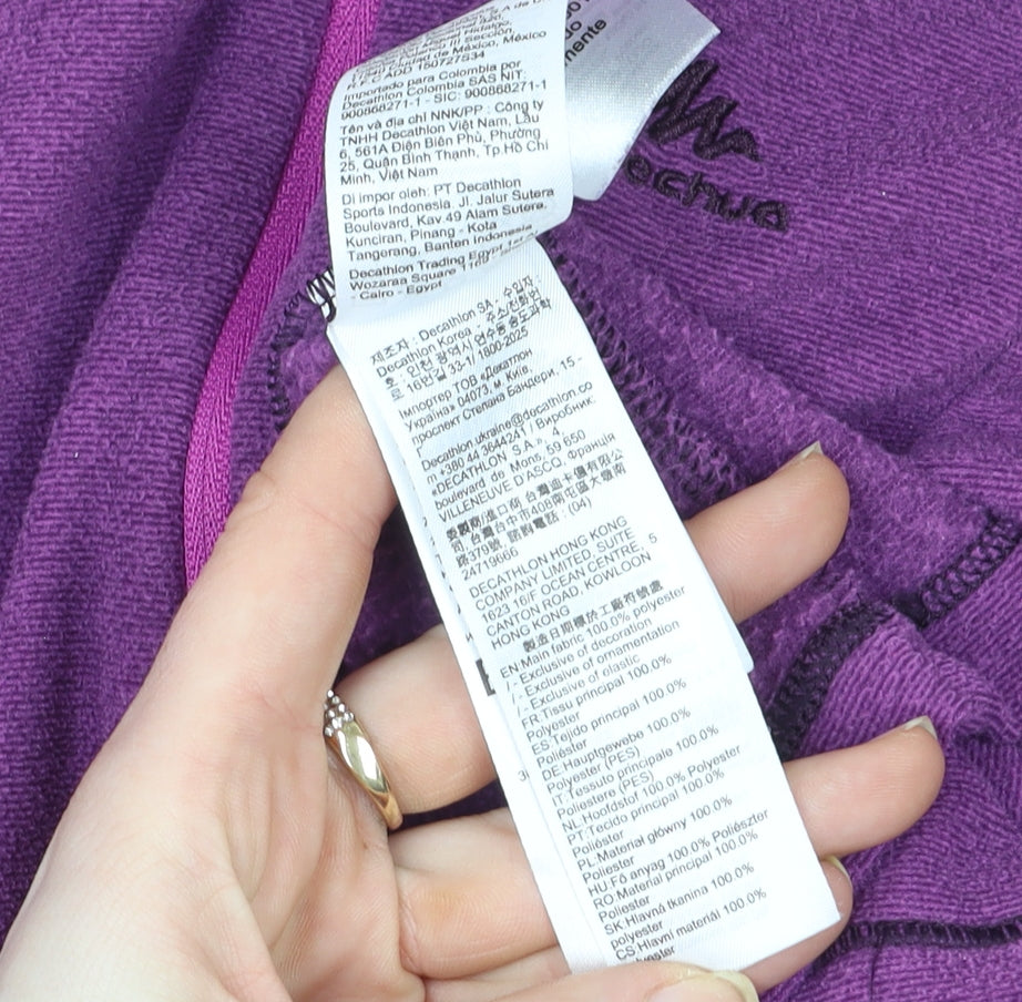 Quechua Women's Purple 1/2 Zip Fleece Pullover Hiking Sweatshirt Size M