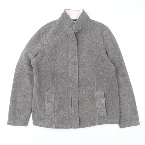 Marks and Spencer Women Grey Full Zip Fleece Jacket UK 12