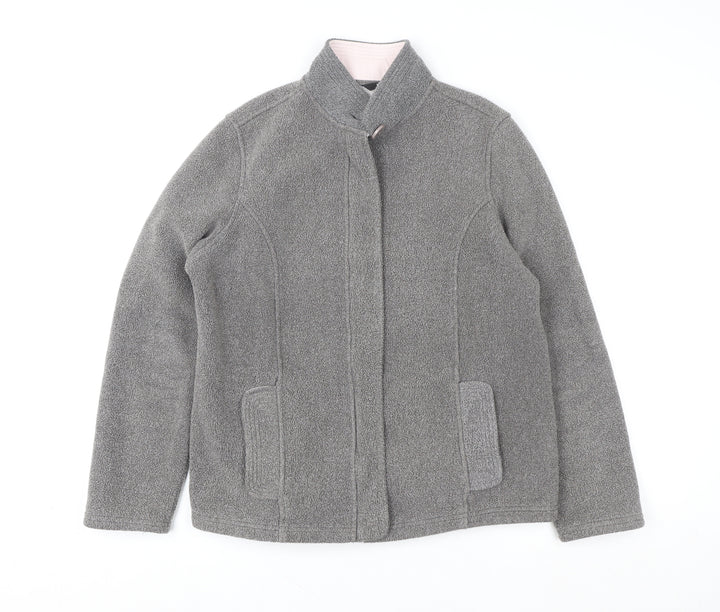 Marks and Spencer Women Grey Full Zip Fleece Jacket UK 12