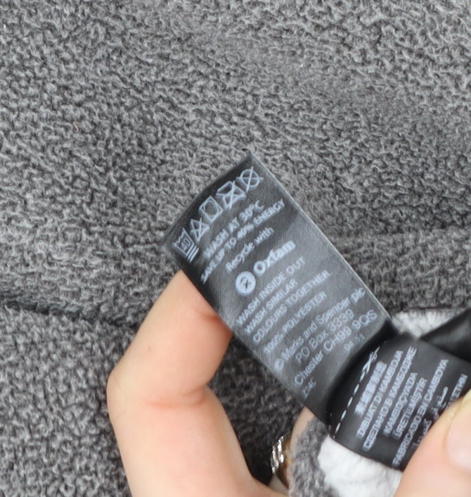 Marks and Spencer Women Grey Full Zip Fleece Jacket UK 12