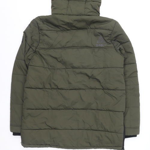 Next Teens Green Faux Fur Hooded Parka Coat Size 14 Years