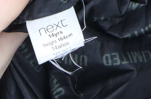 Next Teens Green Faux Fur Hooded Parka Coat Size 14 Years