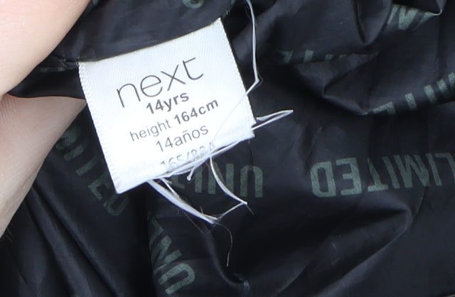 Next Teens Green Faux Fur Hooded Parka Coat Size 14 Years