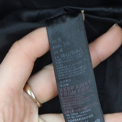 Topshop Women's Blue Wool Blend Mid-Length Coat Size 8