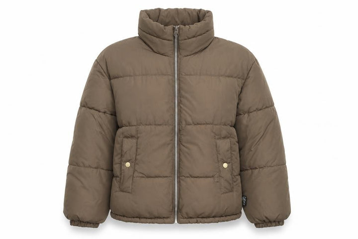 Pull&Bear Womens Brown Puffer Jacket Size S Polyester Winter Coat