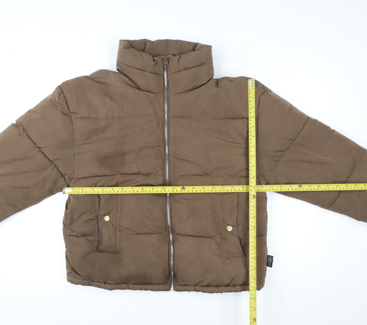Pull & Bear Womens Brown Puffer Jacket Size S Polyester Winter Coat