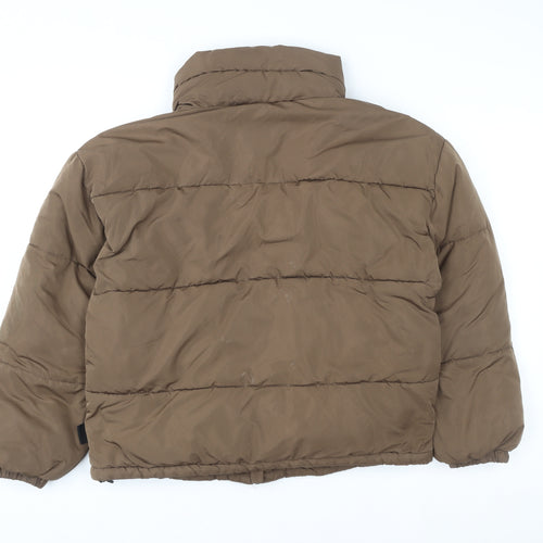 Pull & Bear Womens Brown Puffer Jacket Size S Polyester Winter Coat