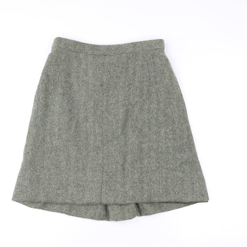 Dorene Womens Grey Wool Tweed A-Line Skirt Size 14