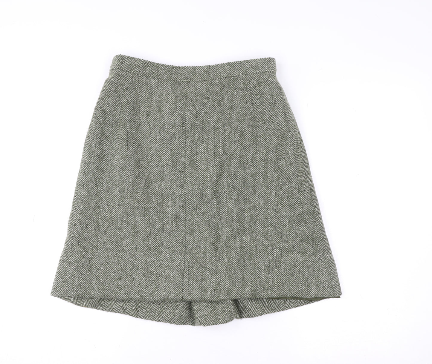 Dorene Womens Grey Wool Tweed A-Line Skirt Size 14