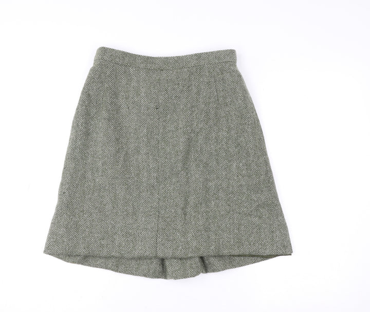 Dorene Womens Grey Wool Tweed A-Line Skirt Size 14