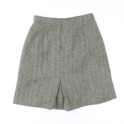 Dorene Womens Grey Wool Tweed A-Line Skirt Size 14