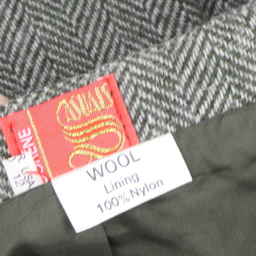 Dorene Womens Grey Wool Tweed A-Line Skirt Size 14