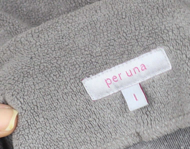 Marks and Spencer Per Una Grey Fleece Zip Up Women's Jacket L