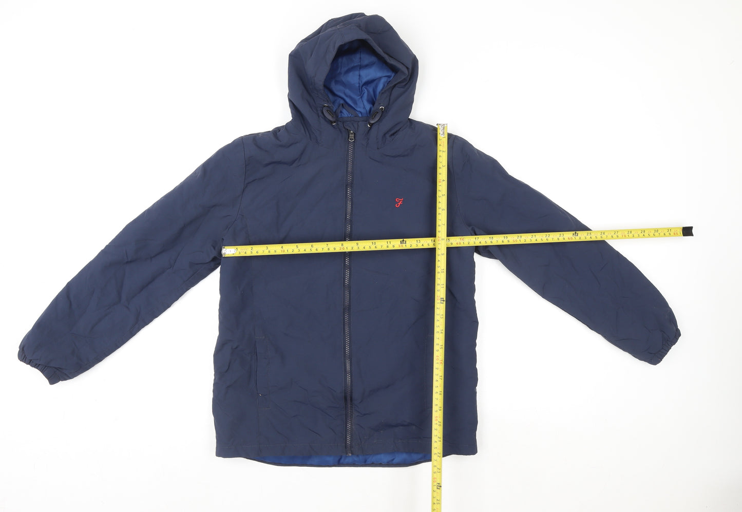Farah Junior Boys Blue Hooded Puffer Jacket Age 12-13 Years Lightweight Zip Coat