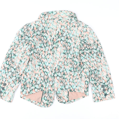 H&M Women Multicoloured Size 6 Cropped Blazer Jacket Polyester Blend