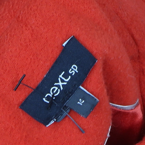 Next Women Red Wool Blend Mid-Length Belted Overcoat Size 14