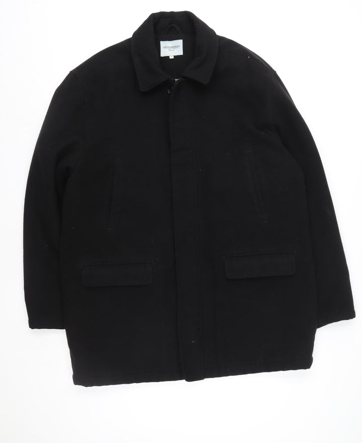 Marks and Spencer Women’s Black Wool Overcoat Size 10 Classic Style