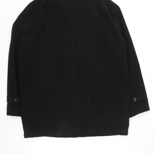 Marks and Spencer Women’s Black Wool Overcoat Size 10 Classic Style