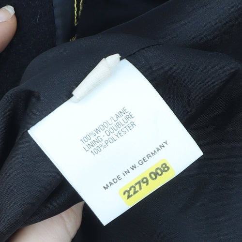 Marks and Spencer Women’s Black Wool Overcoat Size 10 Classic Style