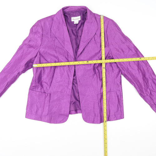 TanJay Women’s Purple Classic Fit Blazer Size 12 Lined Polyester Blend