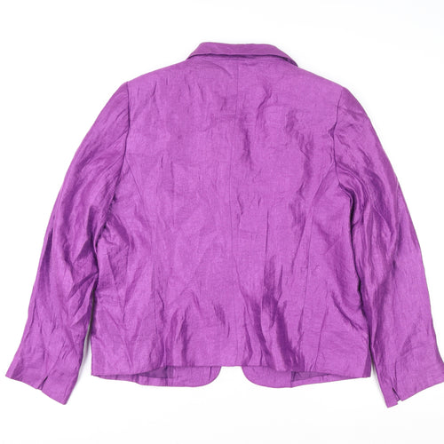 TanJay Women’s Purple Classic Fit Blazer Size 12 Lined Polyester Blend