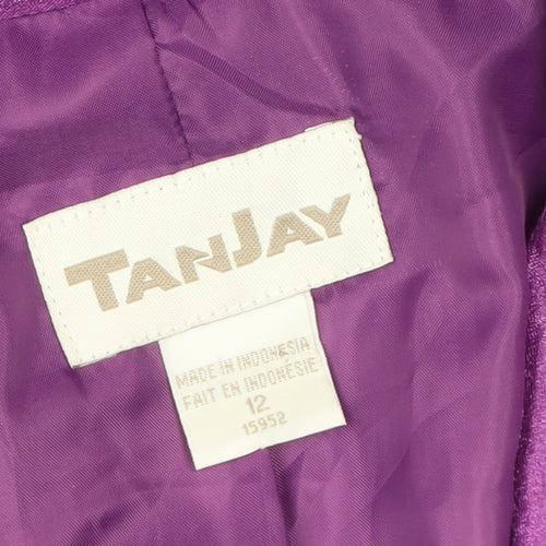TanJay Women’s Purple Classic Fit Blazer Size 12 Lined Polyester Blend