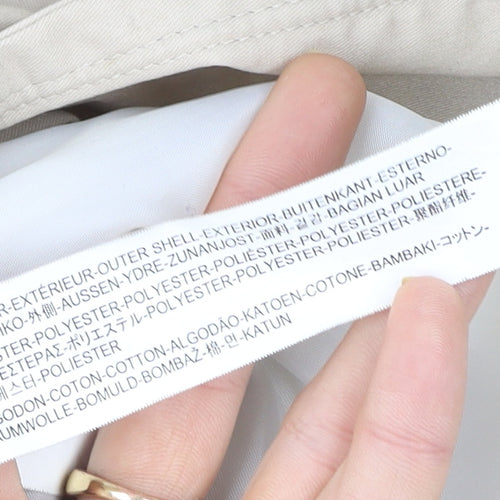 Stradivarius Women’s Beige Trench Coat L Belted Collared Mid-Length Classic