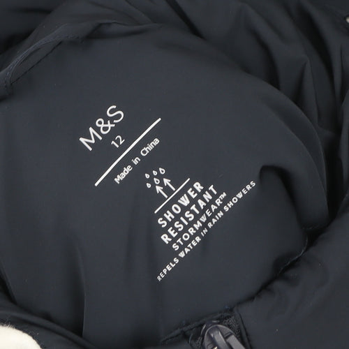 Marks and Spencer Women's Blue Size 12 Puffer Bodywarmer Waistcoat