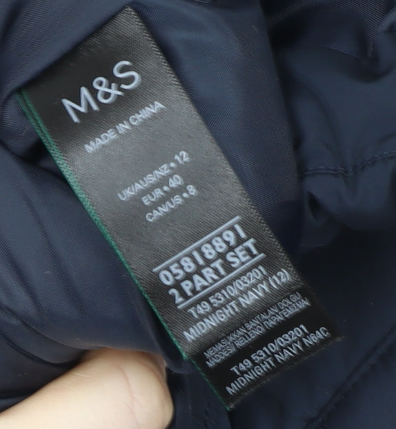 Marks and Spencer Women's Blue Size 12 Puffer Bodywarmer Waistcoat