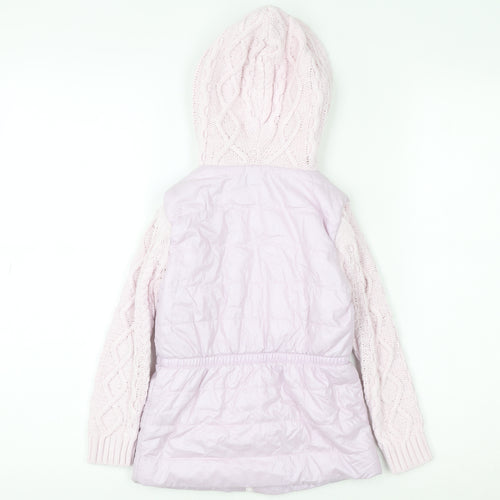 Miss Mouse Girls Pink Hooded Puffer Jacket 4-5 Years Lined Winter Coat