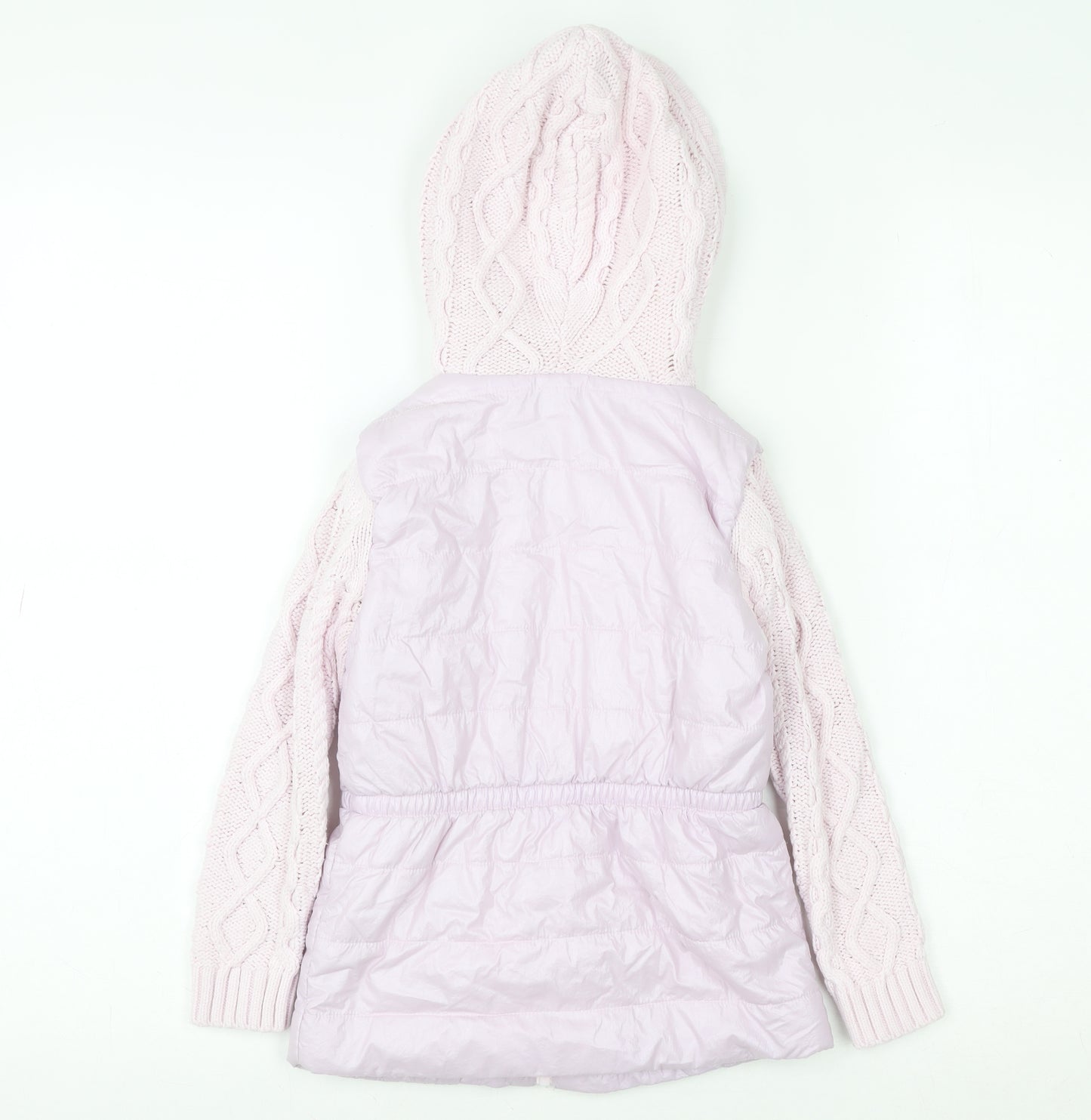 Miss Mouse Girls Pink Hooded Puffer Jacket 4-5 Years Lined Winter Coat