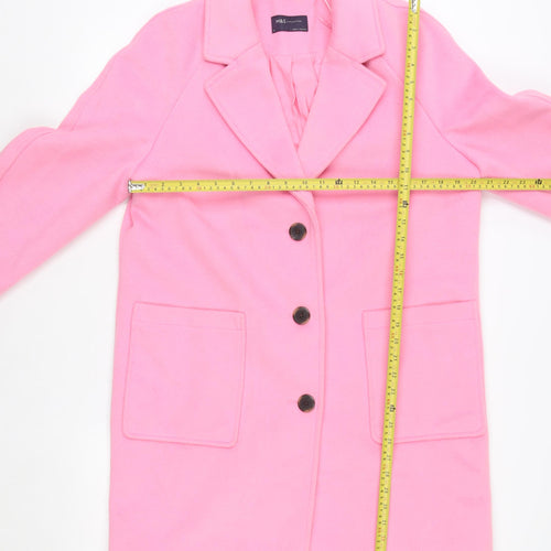 Marks and Spencer Women’s Pink Mid-Length Buttoned Overcoat Size 14
