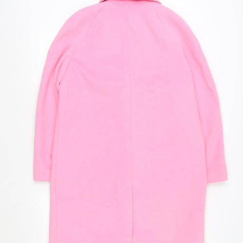 Marks and Spencer Women’s Pink Mid-Length Buttoned Overcoat Size 14