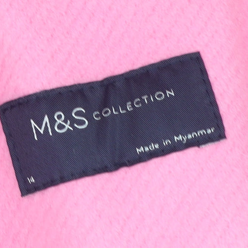 Marks and Spencer Women’s Pink Mid-Length Buttoned Overcoat Size 14
