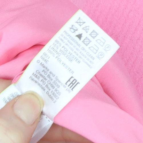 Marks and Spencer Women’s Pink Mid-Length Buttoned Overcoat Size 14