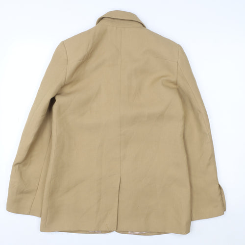 Topshop Women’s Beige Linen Blend Single-Breasted Blazer UK 6