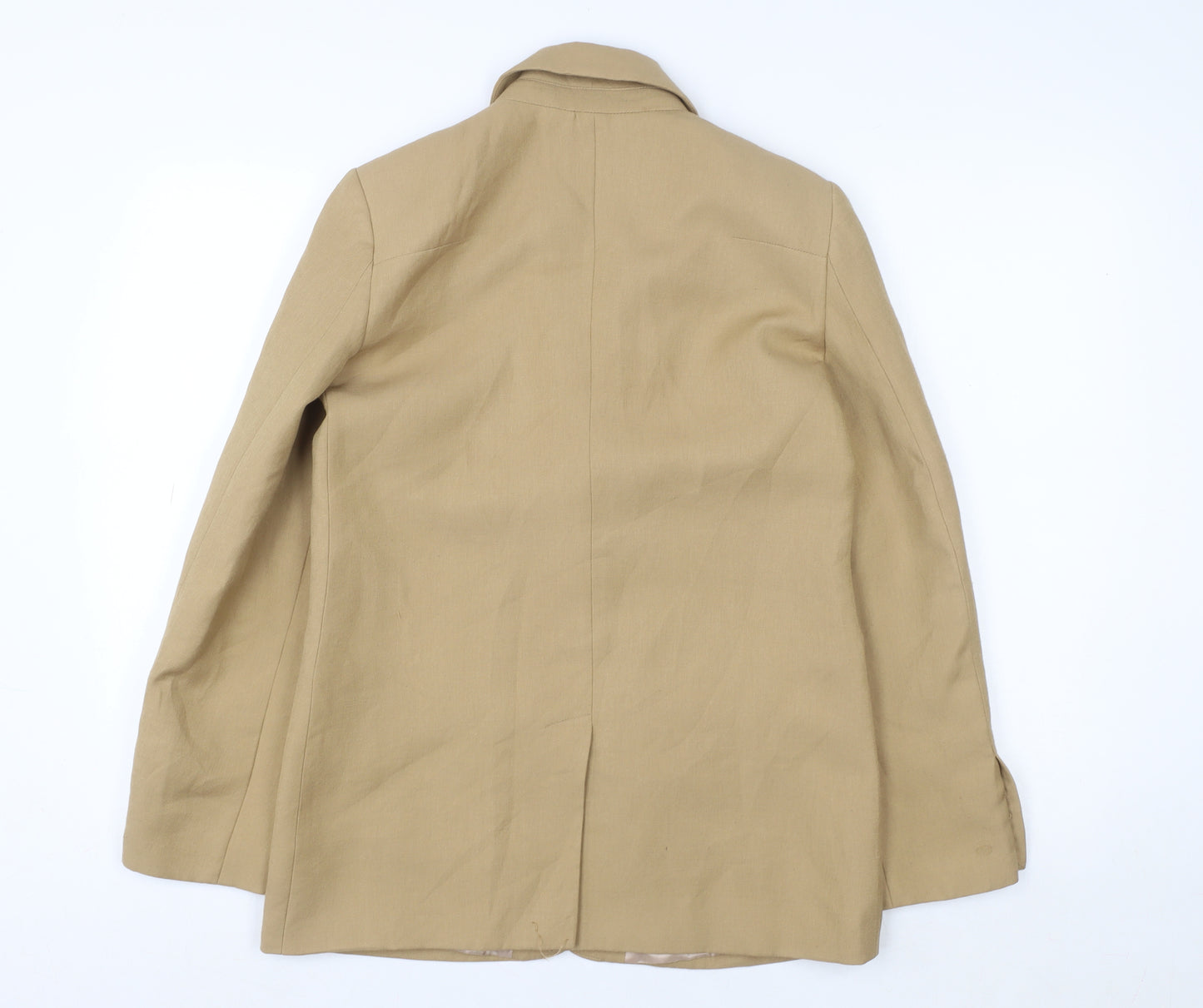 Topshop Women’s Beige Linen Blend Single-Breasted Blazer UK 6