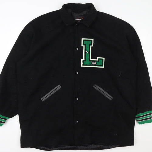 Powers Men's Black Wool Varsity Jacket 2XL College Style