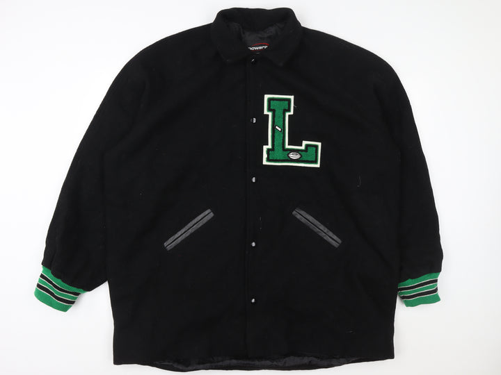 Powers Men's Black Wool Varsity Jacket 2XL College Style