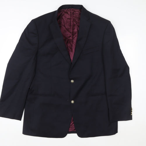 Hellewell Menswear Navy Wool Blazer Jacket Size 42 Regular