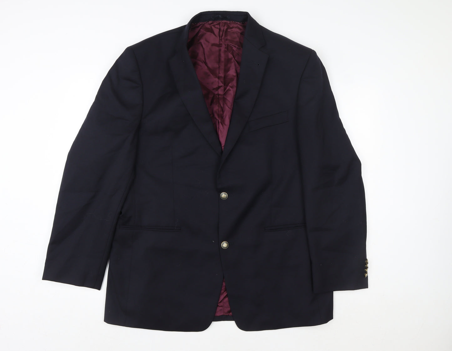 Hellewell Menswear Navy Wool Blazer Jacket Size 42 Regular