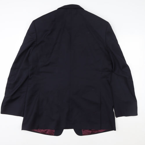 Hellewell Menswear Navy Wool Blazer Jacket Size 42 Regular