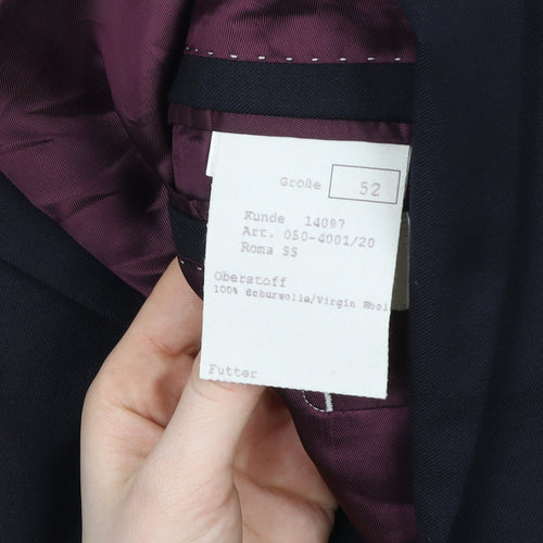 Hellewell Menswear Navy Wool Blazer Jacket Size 42 Regular