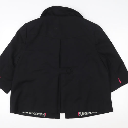 Marks and Spencer Per Una Speziale Black Wool Blend Cropped Jacket Size 20