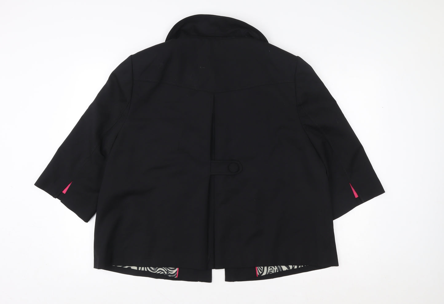 Marks and Spencer Per Una Speziale Black Wool Blend Cropped Jacket Size 20