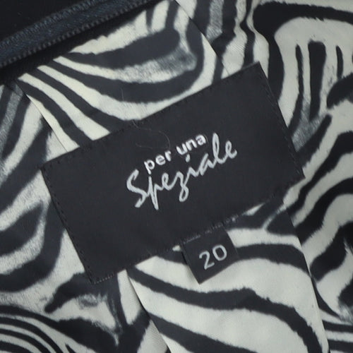 Marks and Spencer Per Una Speziale Black Wool Blend Cropped Jacket Size 20