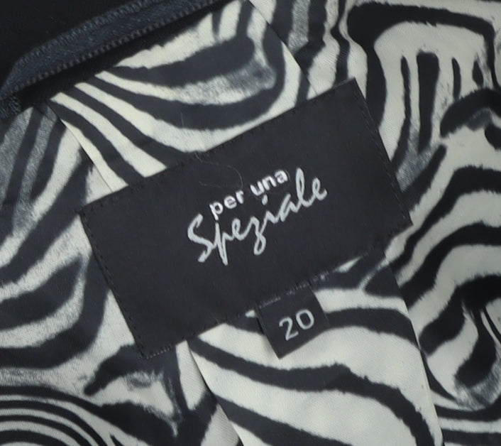 Marks and Spencer Per Una Speziale Black Wool Blend Cropped Jacket Size 20