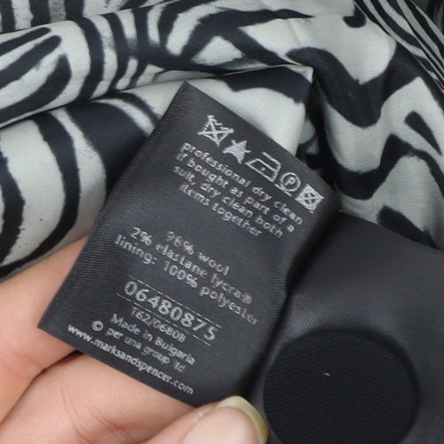 Marks and Spencer Per Una Speziale Black Wool Blend Cropped Jacket Size 20